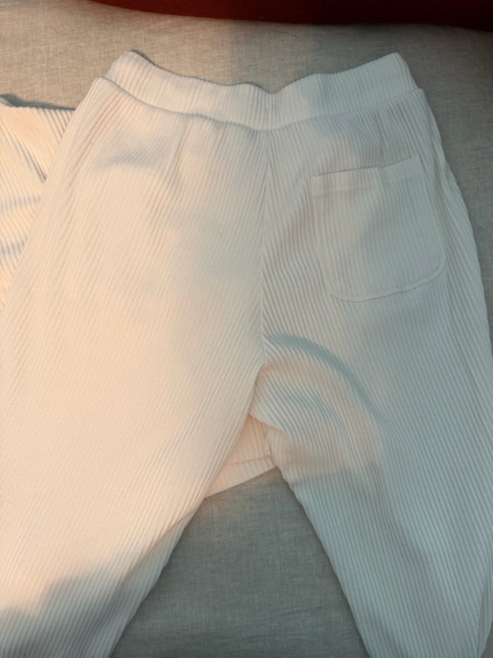 ALO Yoga Ribbed Hoodie & Joggers Set in Cream - Picture 7 of 9